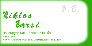 miklos barsi business card